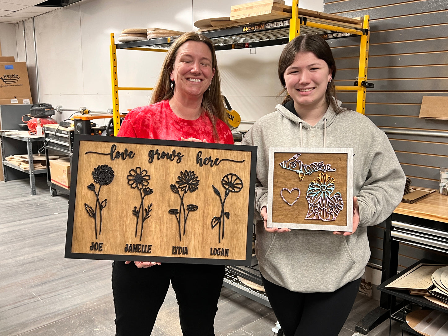 Swirl Michigan Framed Laser Cut Sign