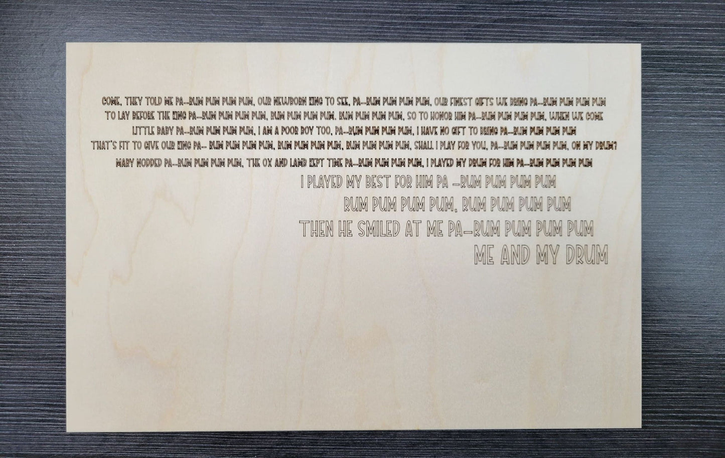 Layered Christmas Carol: Little Drummer Boy SVG File Laser Glowforge Ready