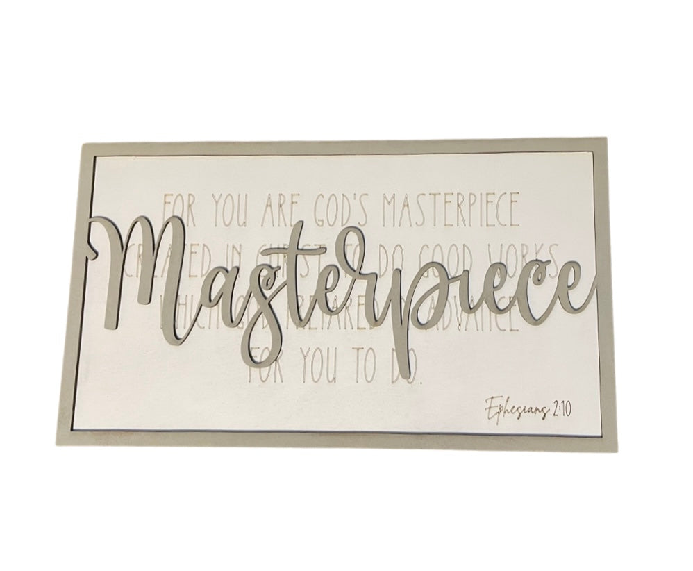Layered Quotes: Masterpiece Ephesians 2:10 SVG File Glowforge Ready