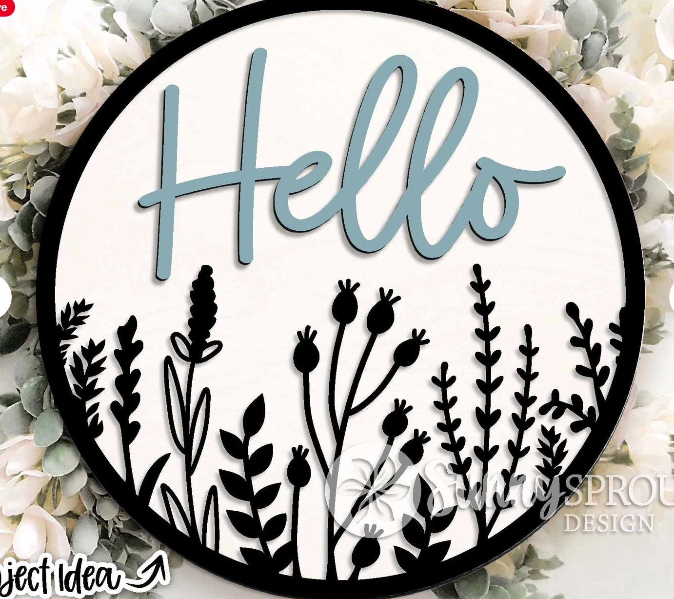 Hello Wildflower Door Hanger