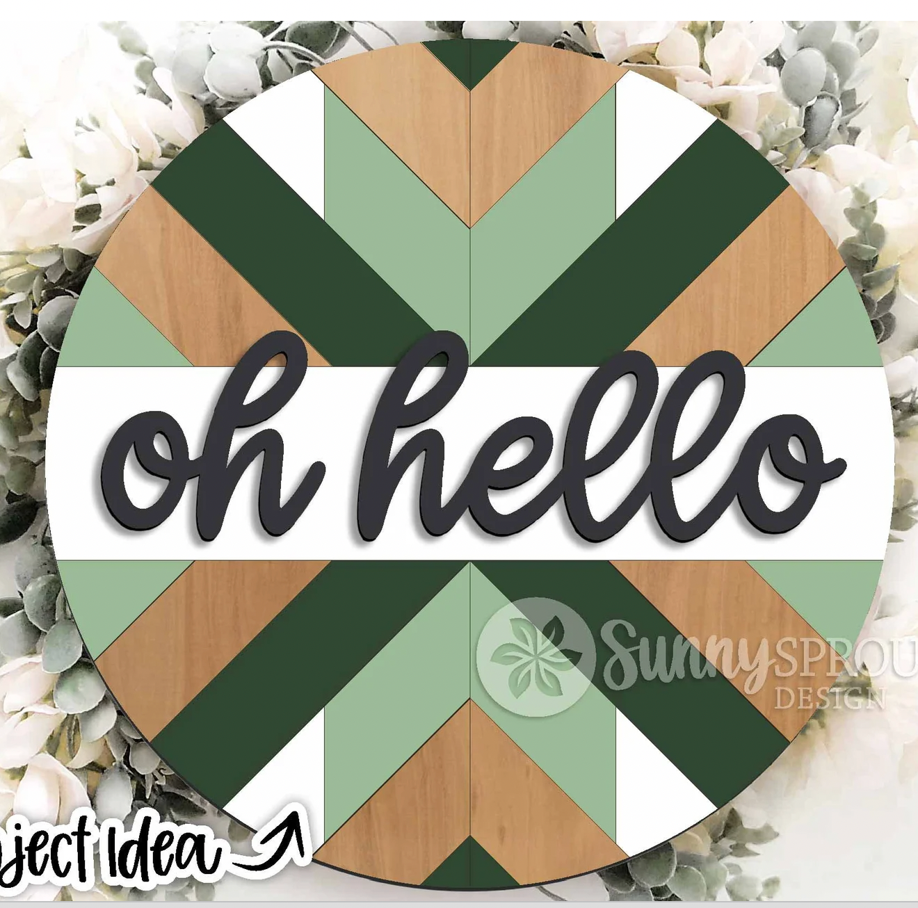 Oh Hello Quilted Door Hanger 18"