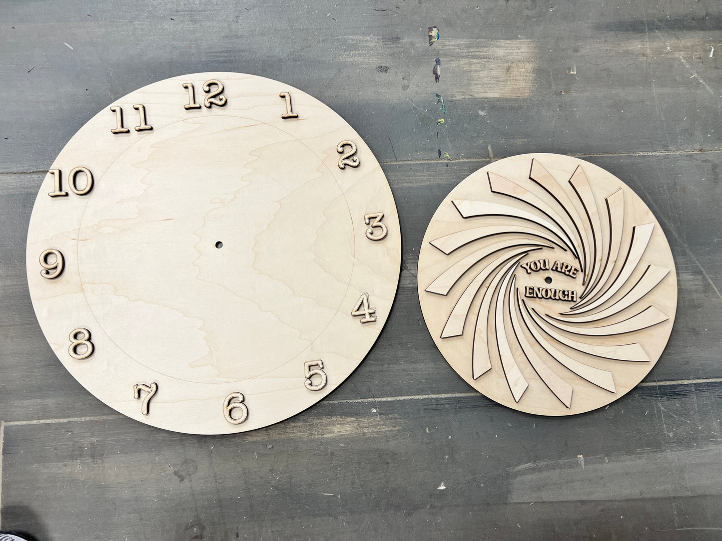 Wood Layered Laser Cut Clocks