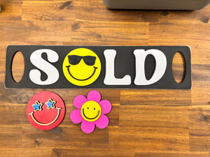 Interchangeable SOLD Sign for Realtor Laser Ready SVG File Two Sizes Big and Small Lasers