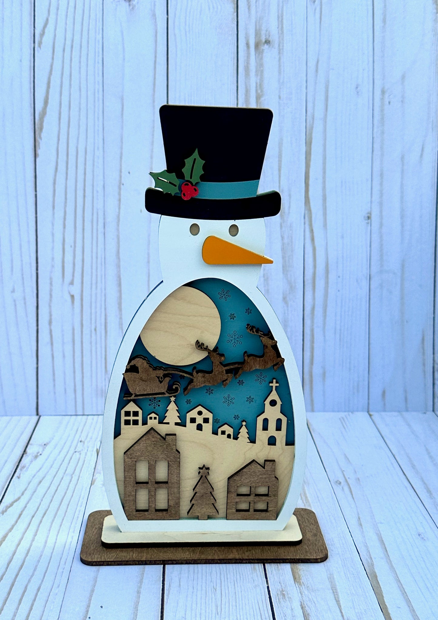 Standing Snowman Winter Scene