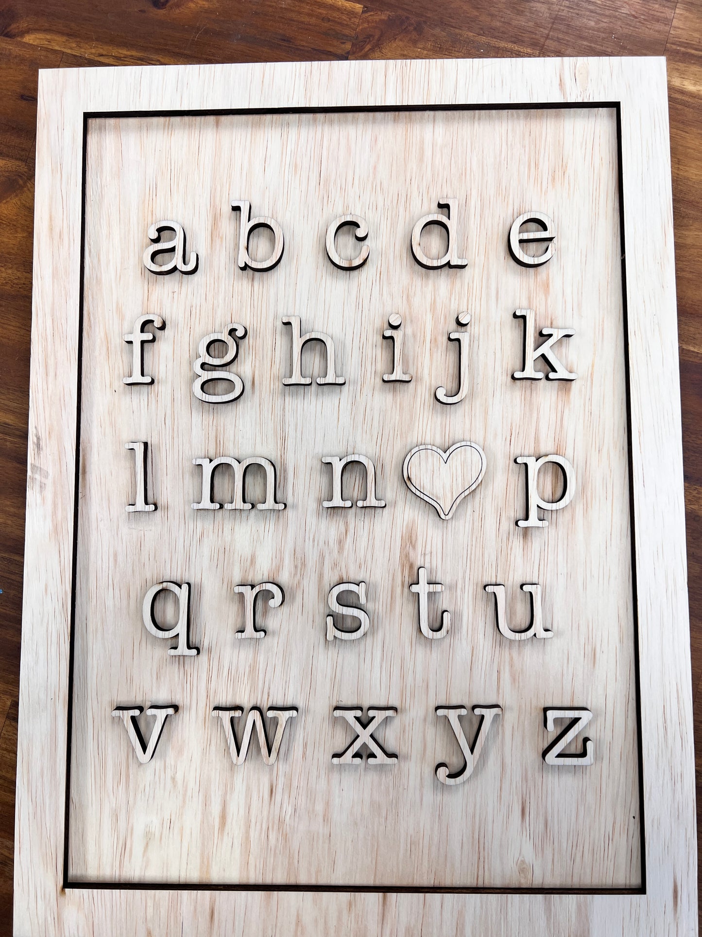 Alphabet i <3 u Sign (I love you!) Framed Laser Cut Rectangle Sign