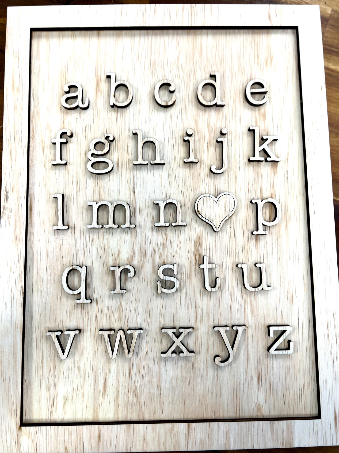 Alphabet i <3 u Sign (I love you!) Framed Laser Cut Rectangle Sign