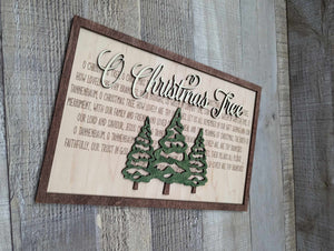 Layered Christmas Carol: O Christmas Tree SVG Laser Ready FILE