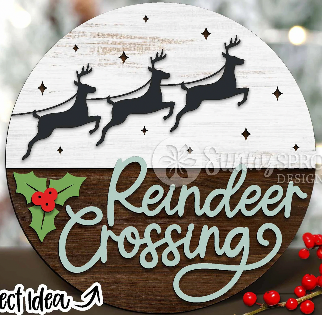 Reindeer Crossing Door Hanger