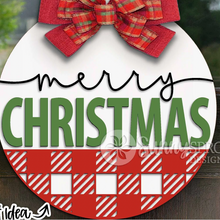 Load image into Gallery viewer, Merry Christmas w/ Plaid Bottom Door Hanger