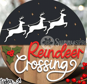 Reindeer Crossing Door Hanger