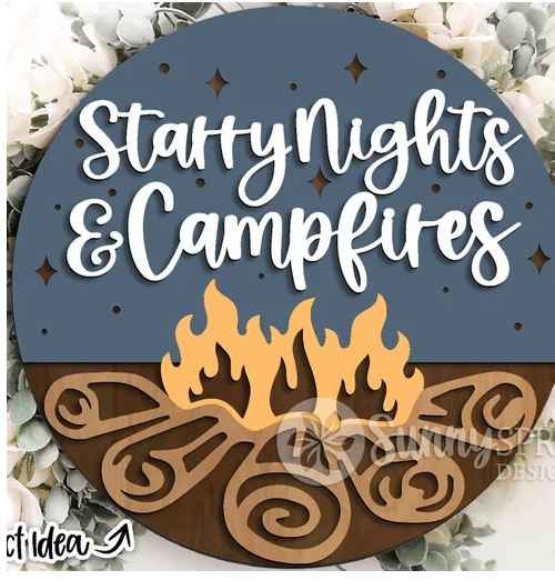 Starry Nights & Campfires Door Hanger