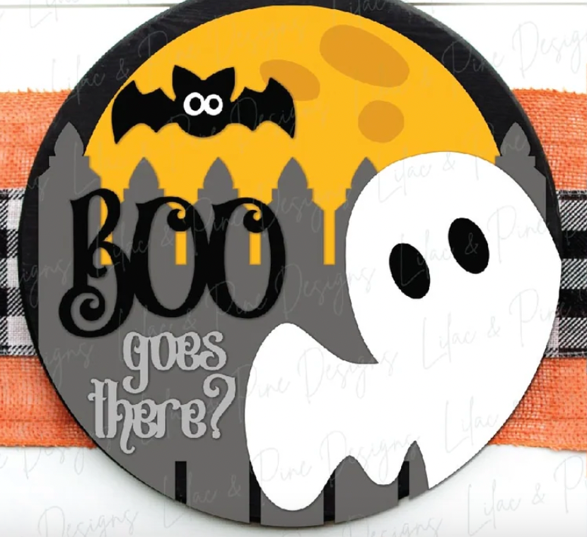 Boo goes there? Halloween Door Hanger
