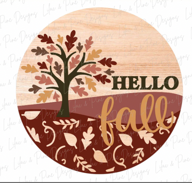 Hello Fall Tree Door Hanger (L & P)