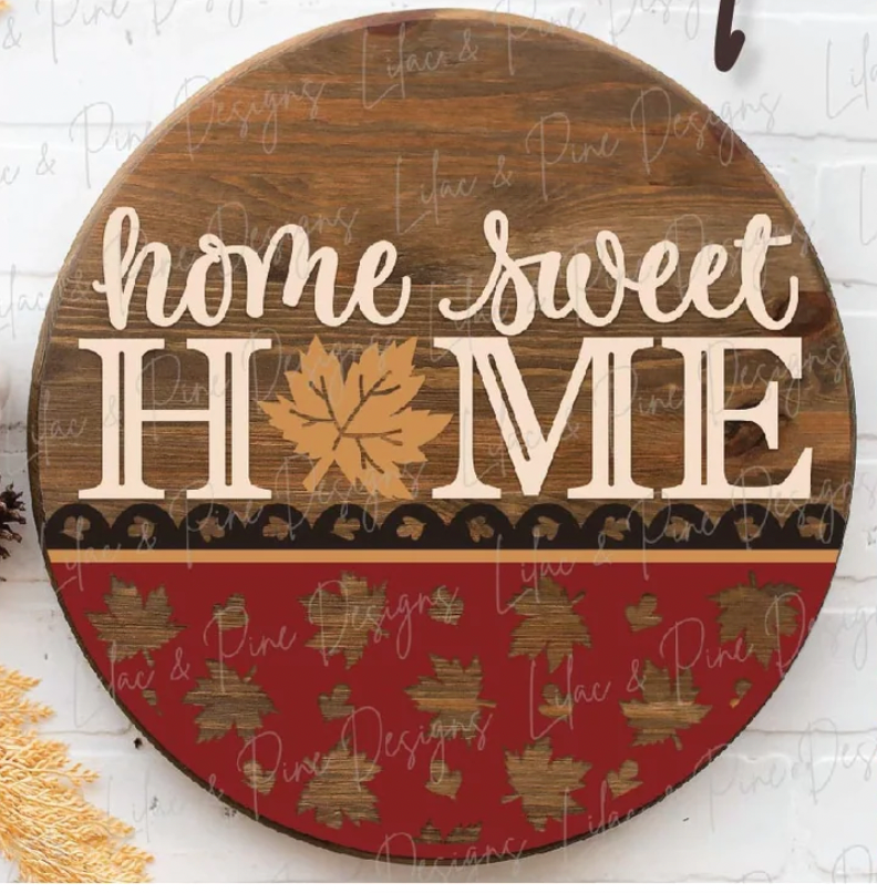 Home Sweet Home Fall Leaves Door Hanger (L & P)