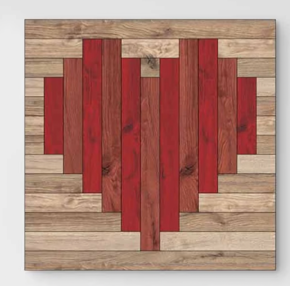 Wood Mosaic: Heart Pattern