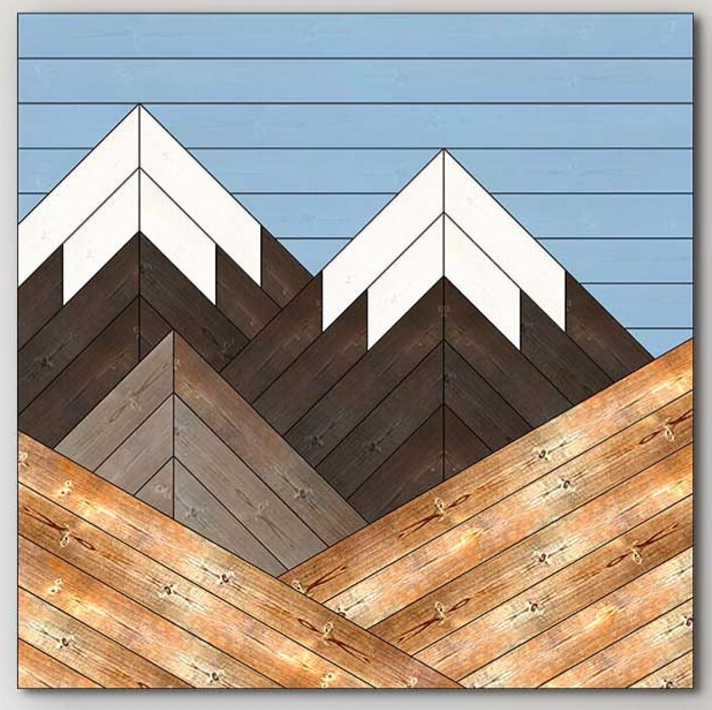 Snow Capped Mountain Square Barn Quilt