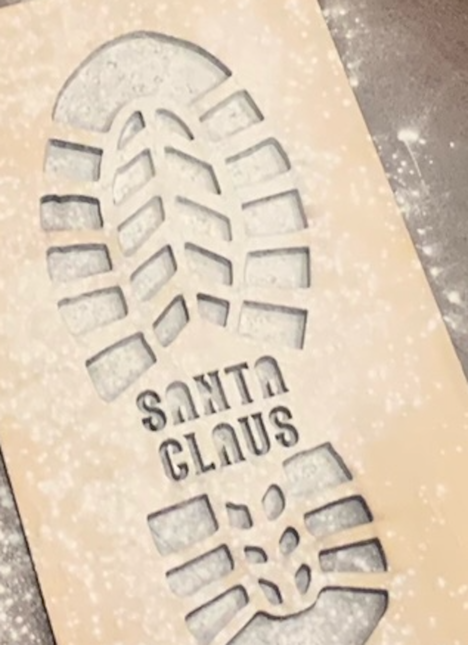 Santa Boot Stencil Laser Ready SVG File Holiday Spirit Magic of Christmas