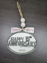 Load image into Gallery viewer, Anniversary Christmas Ornament SVG File Glowforge Ready Laser: Happy Anniversary