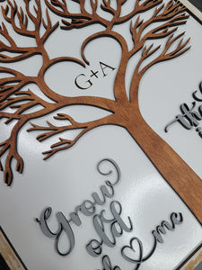 Happy Anniversary Tree Grow Old with Me SVG Laser Ready File