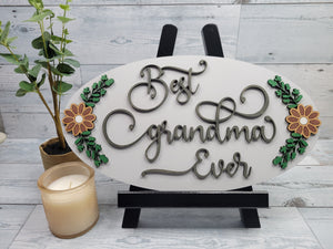 Best Grandma Ever SVG Laser Ready File Glowforge Mother's Day Gifts