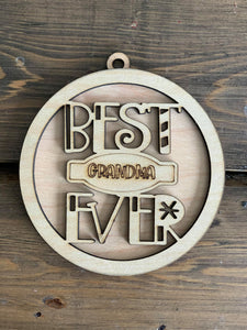 BEST EVER Ornament SVG File Laser Ready MOM PAPA TEACHER MIMI DAD COACH and more
