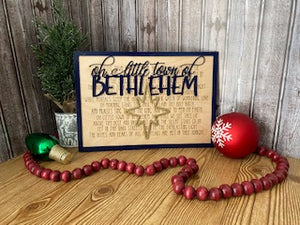 Layered Christmas Carol: Oh Little Town of Bethlehem SVG File Laser Ready