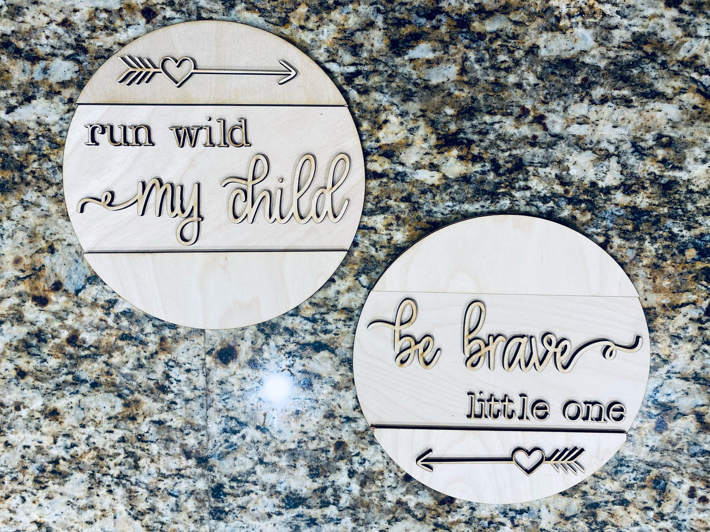 Run Wild and Be Brave Set of Round Wall Decor