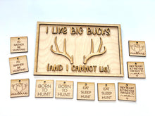 Load image into Gallery viewer, Layered Sign and Keychains: Hunting I Like Big Bucks SVG File Laser Ready Glowforge