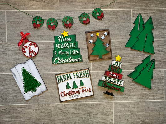 Christmas Tray: Holiday Trees Tiered Tray Kit