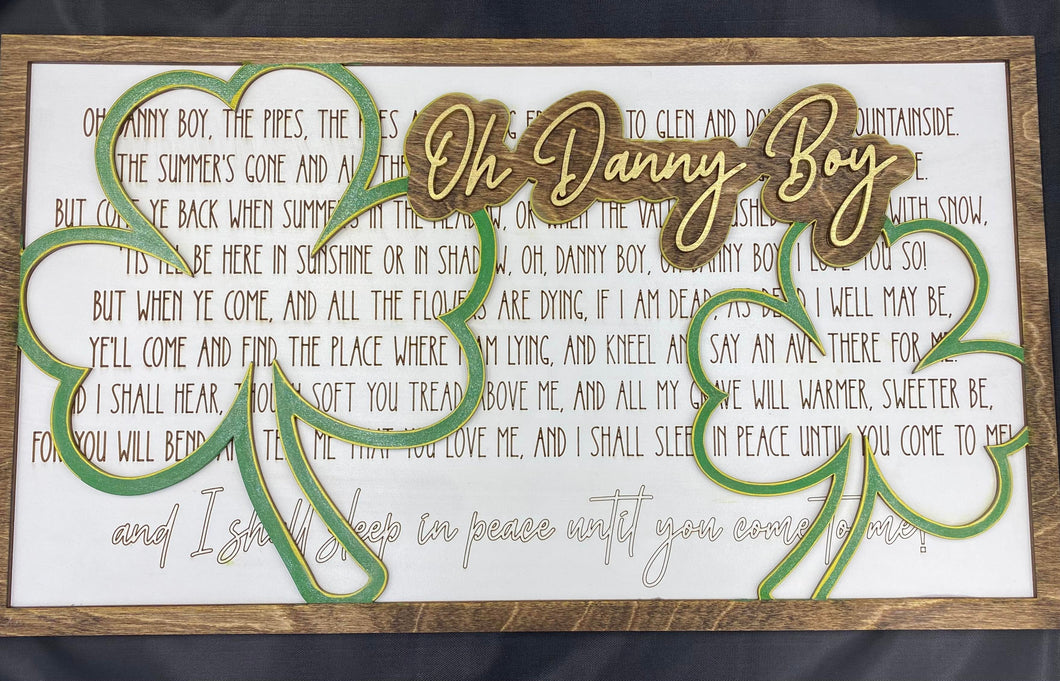 Layered Song: Oh Danny Boy Irish Song Laser Ready File SVG