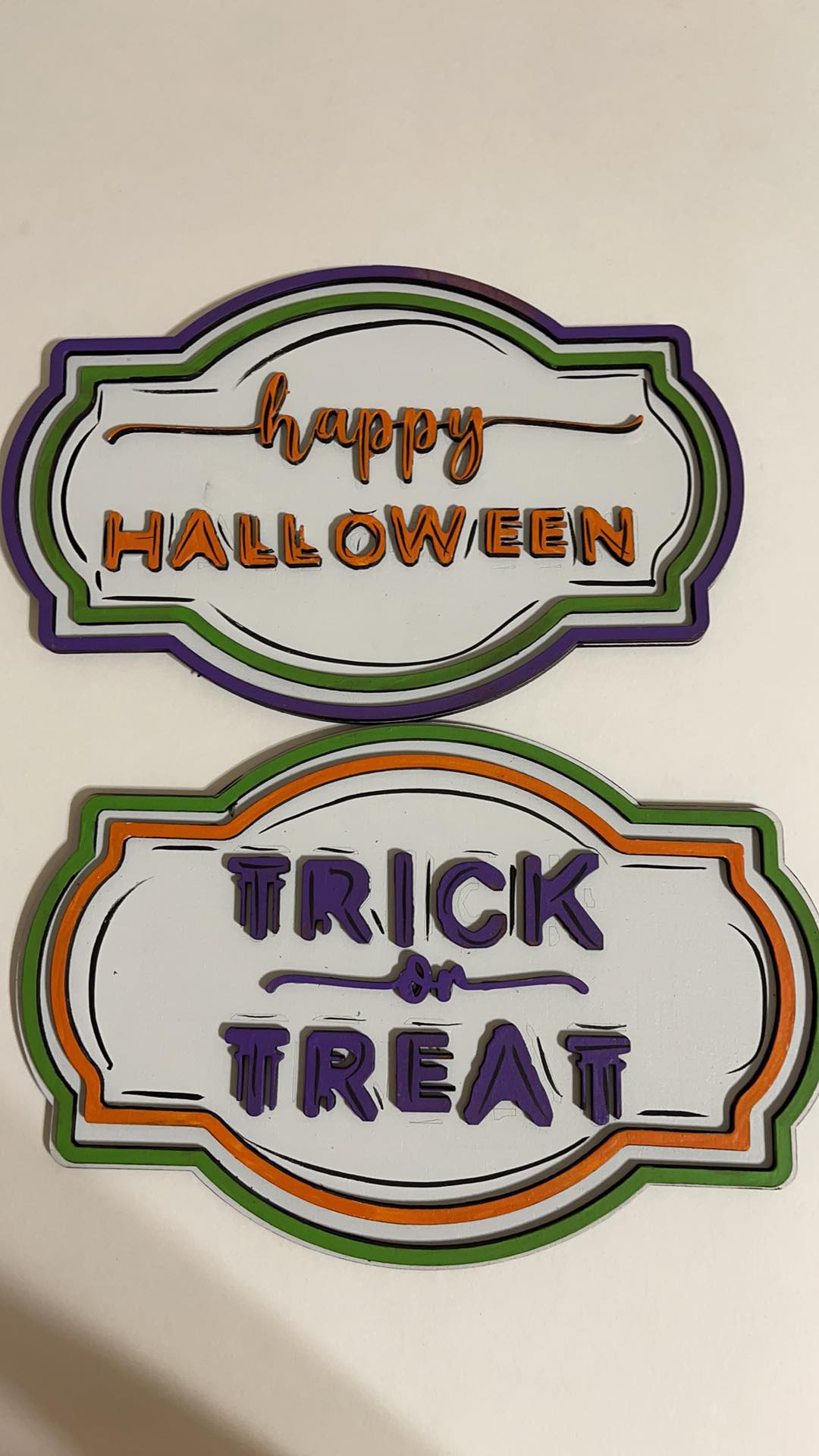 Halloween Duo Trick or Treat SVG File Laser Ready Double Framed Glowforge
