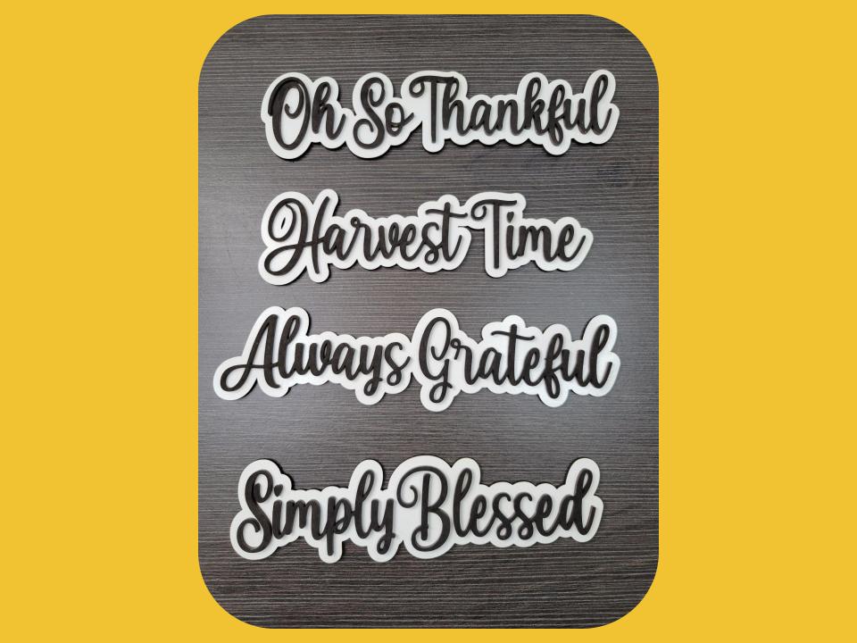 Autumn Fall Layered Phrases Laser Ready Files  SVG Words for Fall Dinner Plates Thanksgiving Harvest Blessed Thankful Grateful