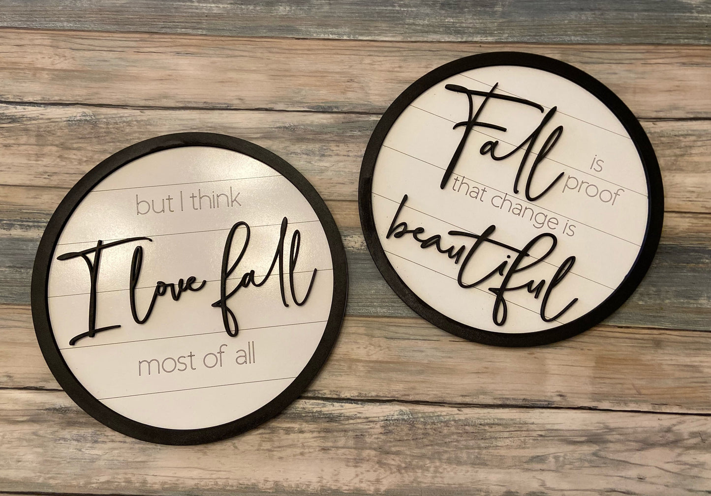 Love Fall Round Sign Duo Shiplap SVG Glowforge Laser Ready File