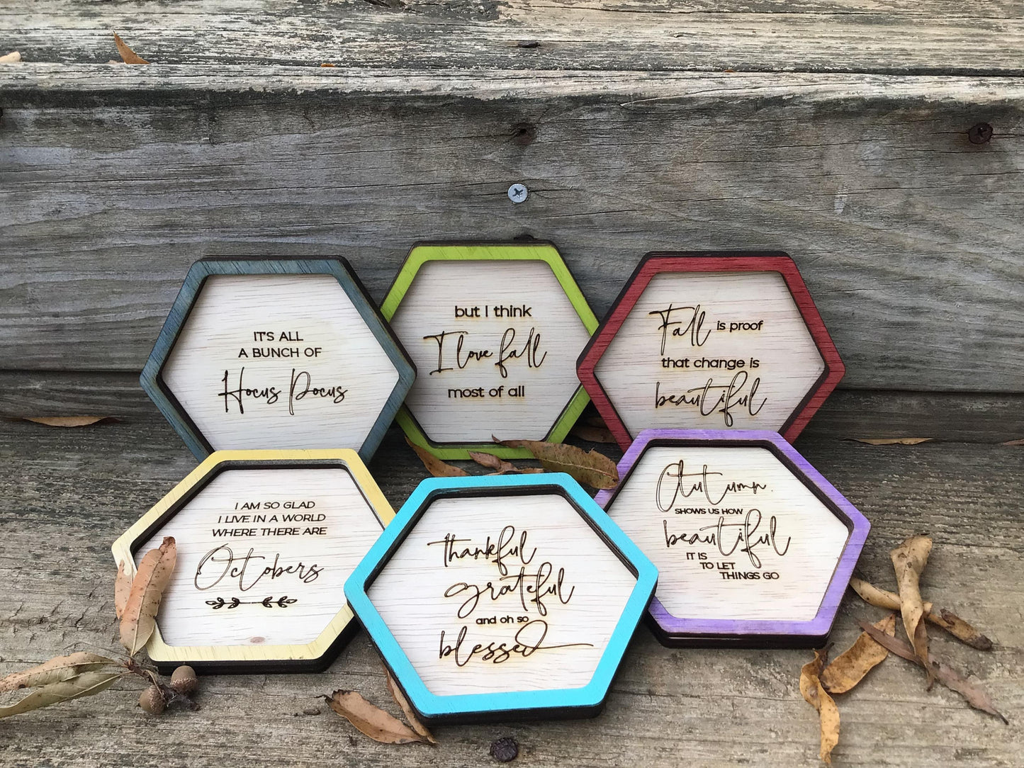 Fall Autumn Trinket Dishes Set of 6 Laser Ready SVG Files