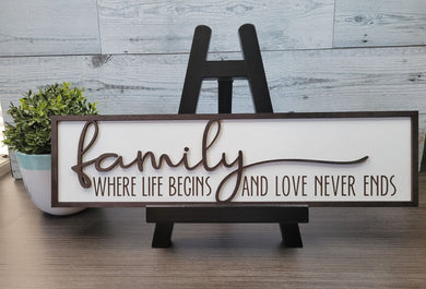 Family Where Life Begins and Love Never Ends SVG Laser Ready File