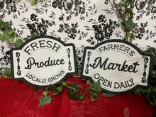 Load image into Gallery viewer, Farmers Market Fresh Produce SVG Layered Sign Glowforge Ready Laser File