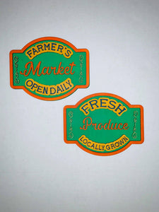 Farmers Market Fresh Produce SVG Layered Sign Glowforge Ready Laser File