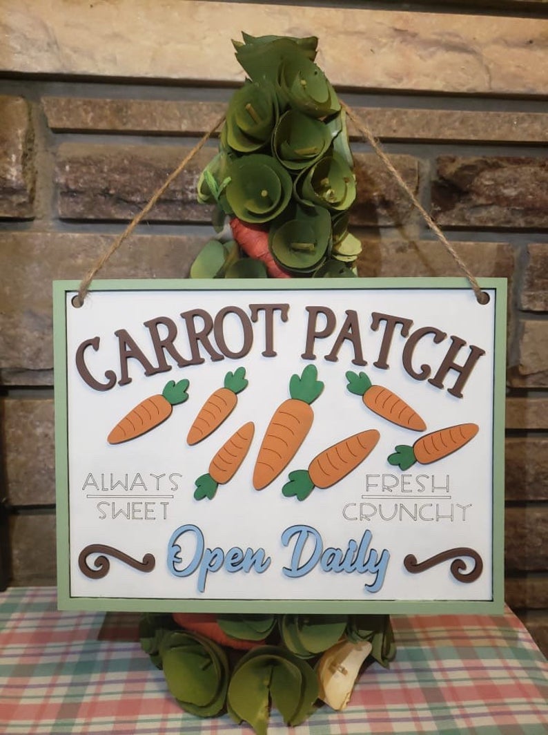 Carrot Patch Easter Door Hanger