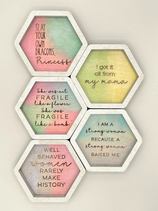 Empowered Women Mom Trinket Dish SVG Laser Ready FILE GLOWFORGE Thunder NOVA GIRL POWER