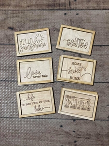 Set of 6 Summer Miniatures Rectangle SVG Files Glowforge Laser Ready