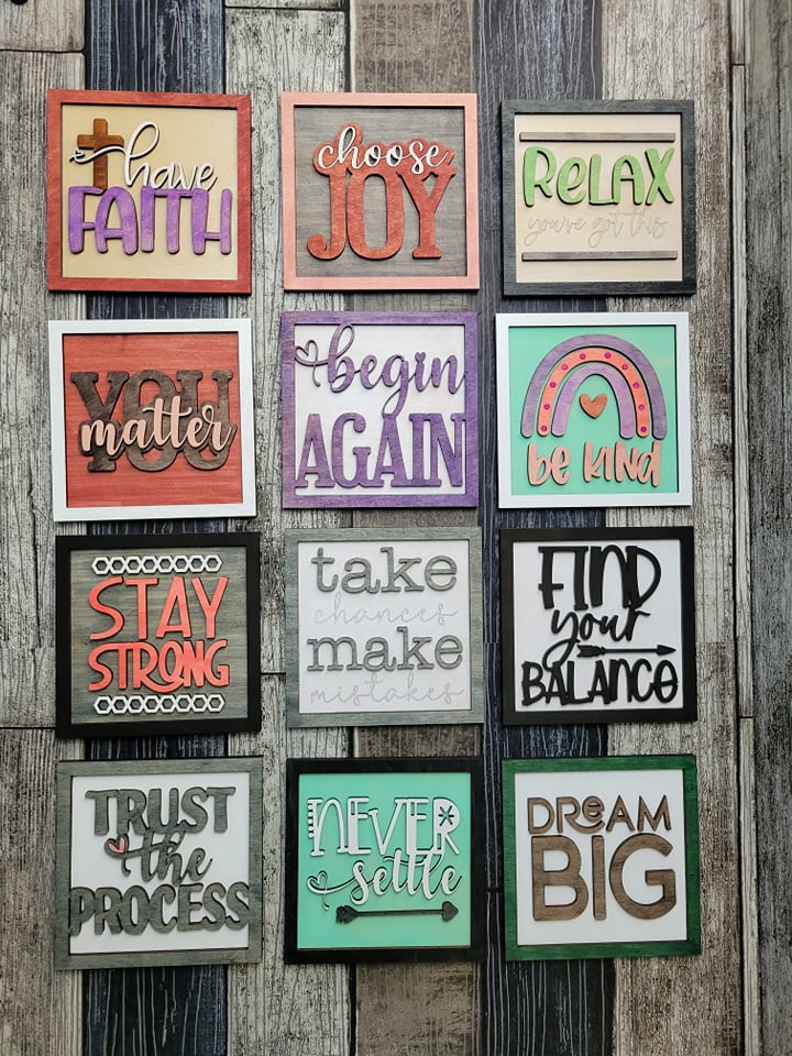 12 Days of Inspiration: Layered Mini Signs SVG Laser Ready