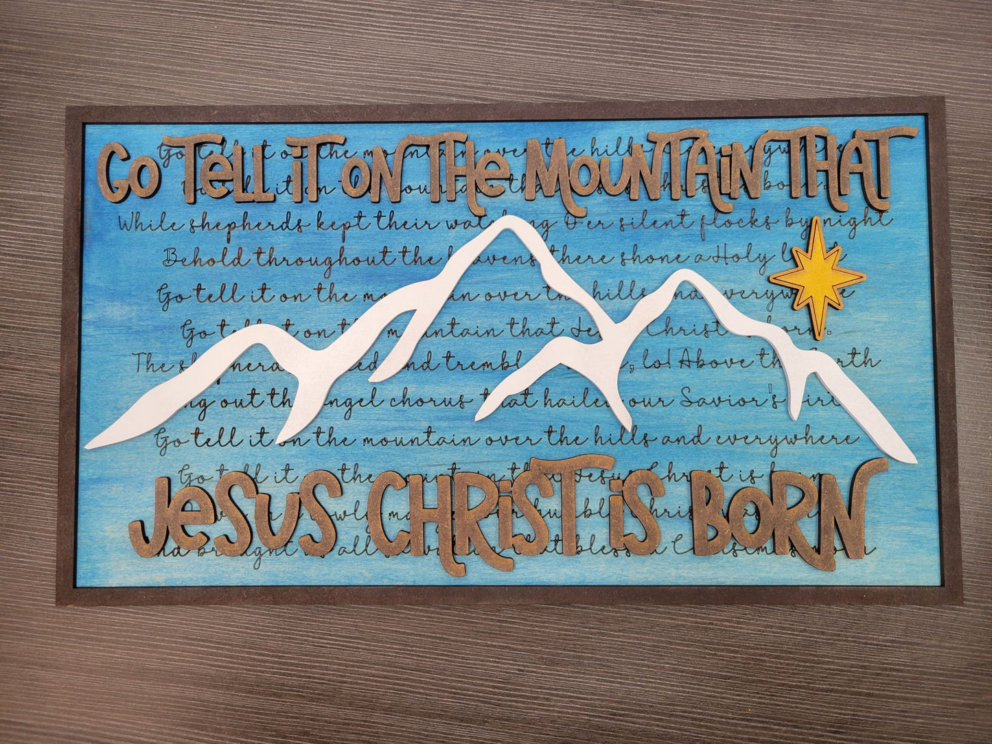 Layered Christmas Carol: Go Tell it on the Mountain Jesus Christ is Born SVG FILE Laser Cut Glowforge