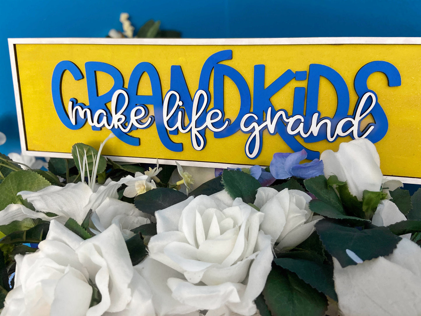 Layered Sign: Grandkids Make Life Grand SVG Laser Ready File