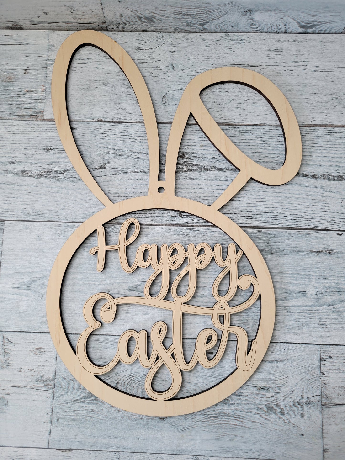 Happy Easter Bunny Head Cut Out Easter Glowforge Ready Laser FILE