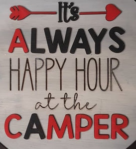 Door Hanger: It's Always Happy Hour at the Camper SVG Laser Ready File
