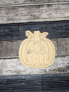 Hello Fall Pumpkin Porch Sign SVG Door Hanger Laser Ready File