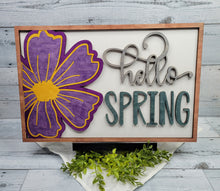 Load image into Gallery viewer, Hello Spring Floral Rectangle  SVG Laser Ready File