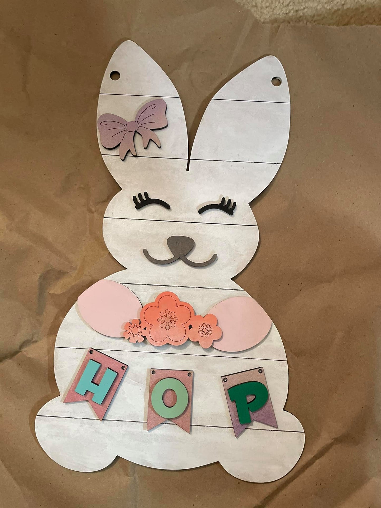HOP: Easter Bunny Shiplap Bunny Door Hanger