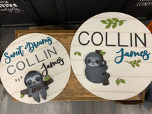 Load image into Gallery viewer, Laser Cut Wood Round Name Sign