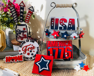 USA Fourth of July Tiered Tray